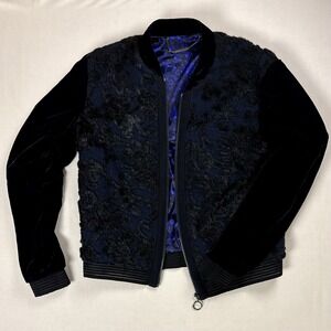 Elie Tahari Women's Crushed Velvet Bomber Jacket – Luxe Style & Comfort